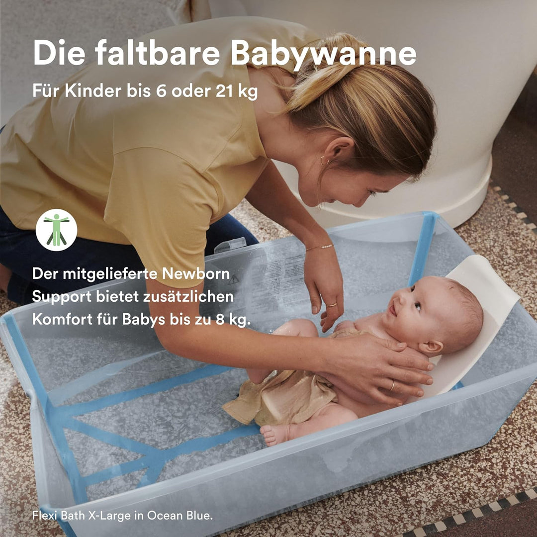Stokke Flexi Bath XL (Sandy Beige) mit Newborn Support - Leichte Konstruktion & einfach zu verstauen