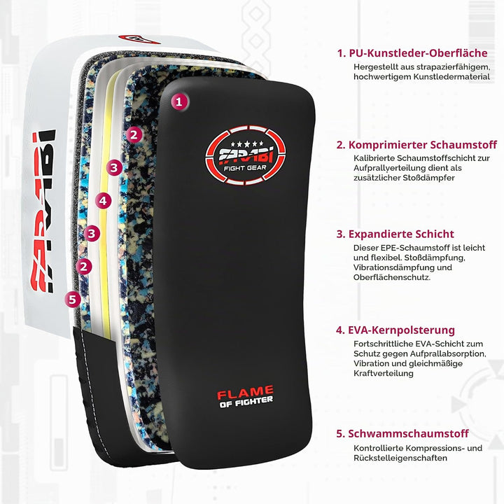 Farabi Sports schlagpolster für Coaching, Training, Kickboxen Curved Kick Pads, schlagpolster Kampfs