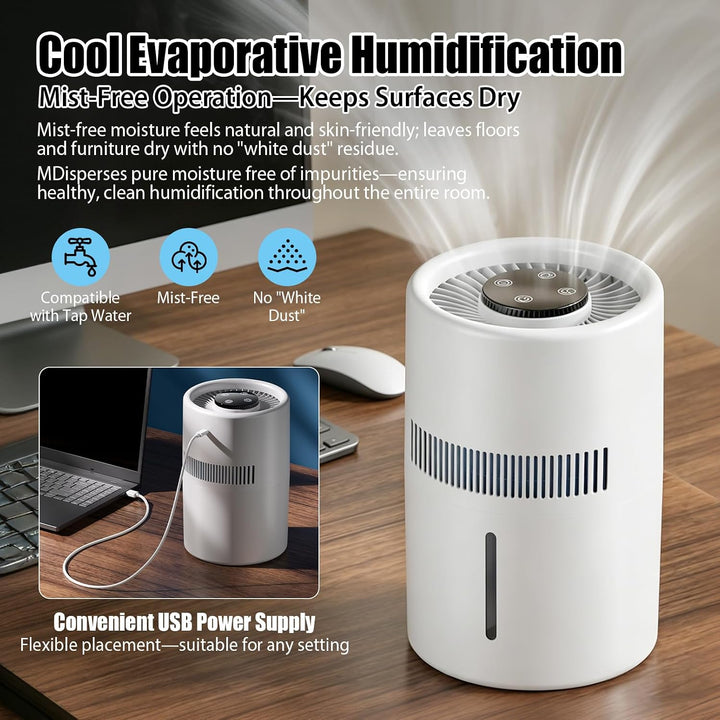 2-in-1 Luftreiniger und Luftbefeuchter, 4L Ruhig Smart Air Feuchrifier