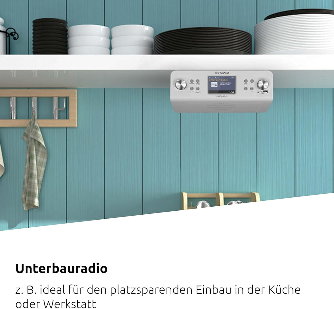 TechniSat DIGITRADIO 21 IR - Küchenradio (Unterbauradio inkl. Montageplatte, Internetradio DAB+, DAB
