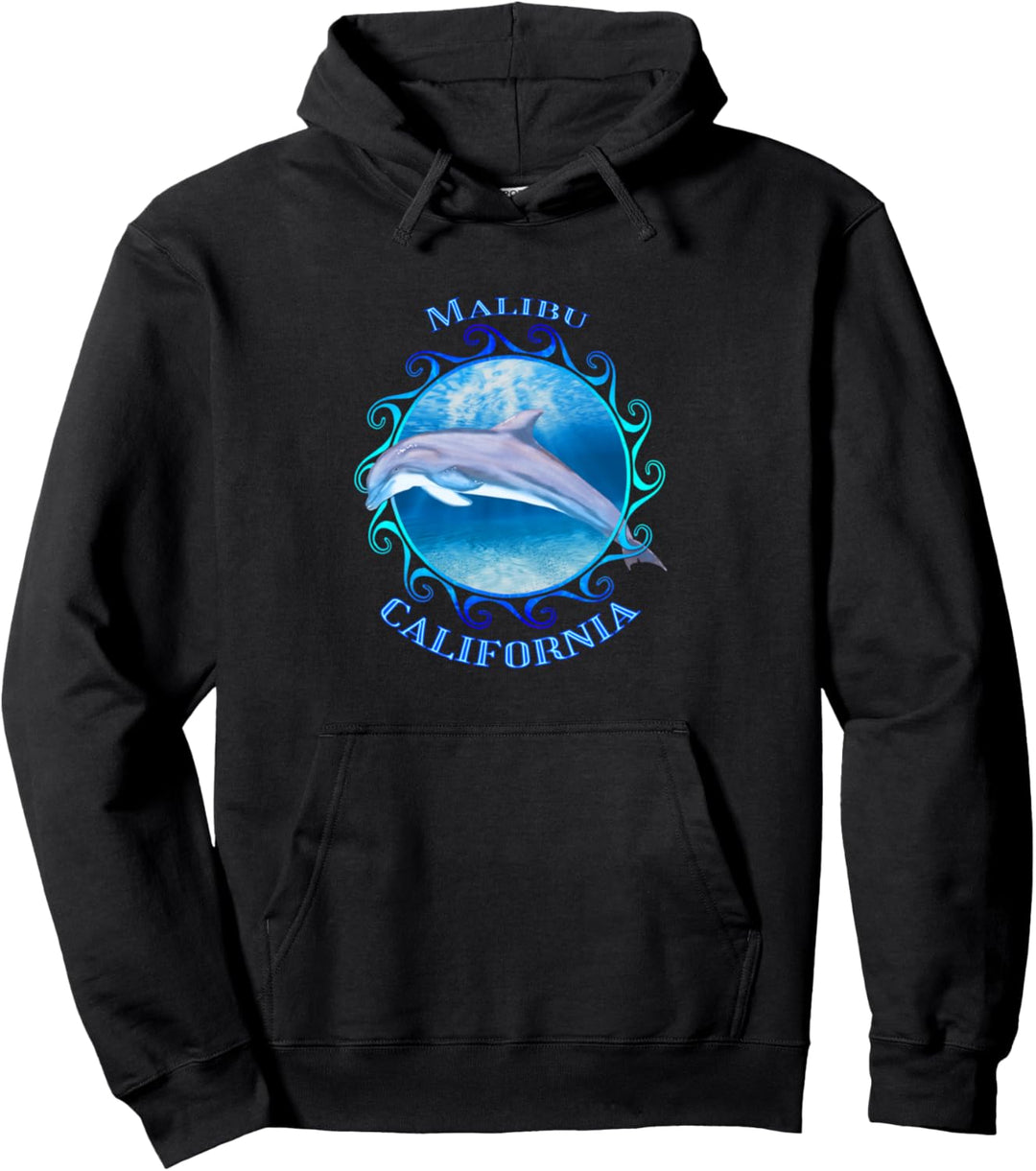 Malibu California Vacation Souvenir Delfin Pullover Hoodie