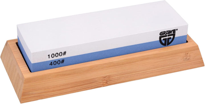 GRÄWE Santokumesser Messerset - 2er Pack, Damastmesser mit Holzgriff, 12 cm & 17 cm Klinge im Set in