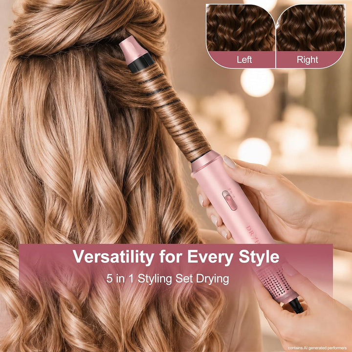 5 in 1 Warmluftbürste, Hairstyler Föhnbürste Volumen Lockenstab | Rundbürstenföhn, Warmluftbürste &amp;