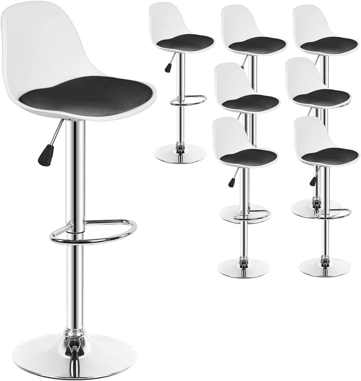DDMINE 8er Set Barhocker mit Polster Gepolsterter Drehhocker mit Luftheber-Design, Kunstleder Barstu