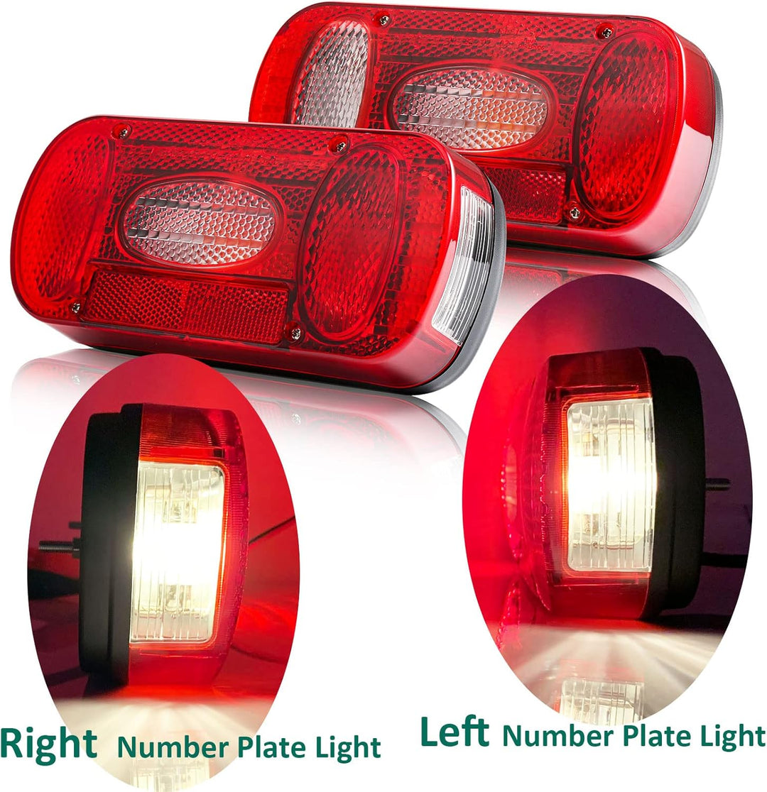 DARKGUARD Rückleuchten Satz Anhänger 12v,mit E4 Prüfzeichen,7Funktion 2pcs Halogen Rücklicht Anhänge