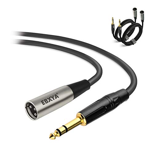 EBXYA XLR auf Klinke 6,35 mm 1/4 Zoll XLR auf TRS 3m/10ft, 2 Packungen Viertelzoll auf XLR Patchkabe