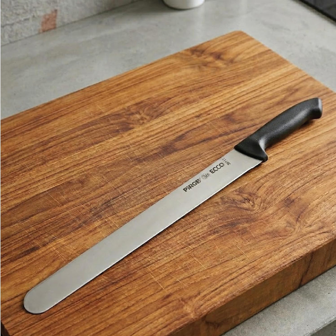 Pirge Ecco Dönermesser 55 cm Schwarz Harter Stahl - Aufschnittmesser - Schärfstes Döner Langmesser -