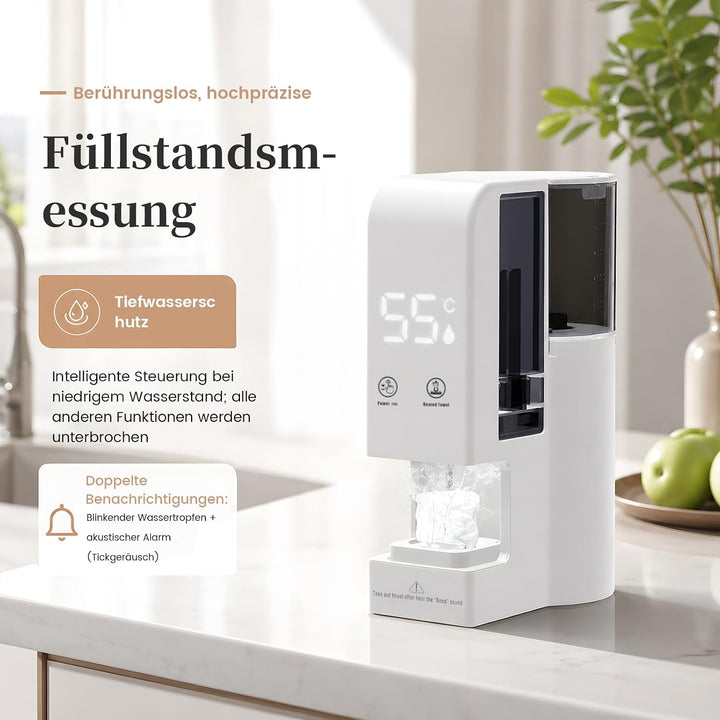 Heisstuchspender Elektrisch mit40 Komprimierten Einwegtüchern Handtuchwärmer Tragbar Vollautomatisch