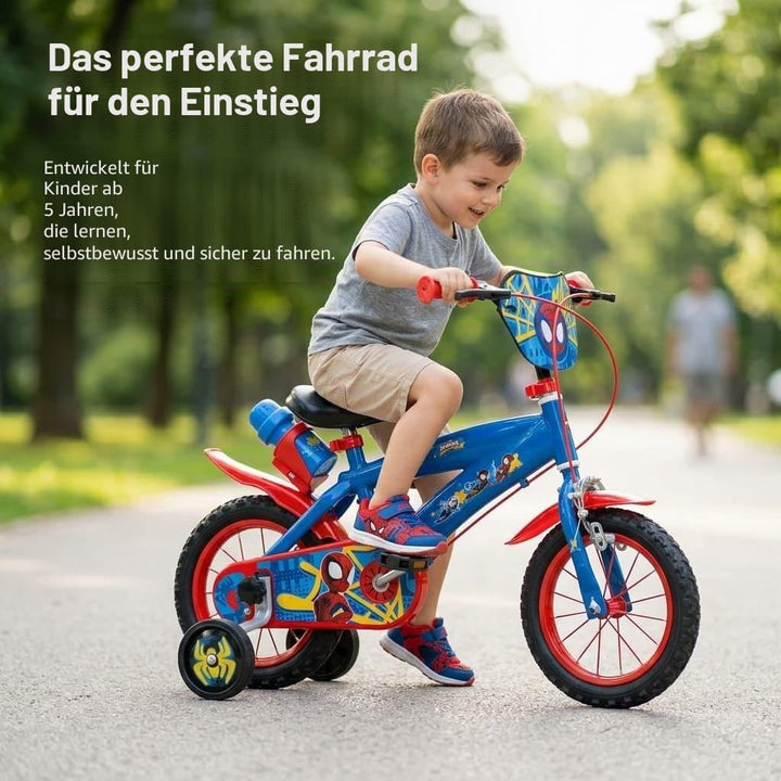 TOIMSA Jungen Fahrrad 30,5 cm (12 Zoll) Spiderman Huffy (3/5 Jahre), bunt, Klein