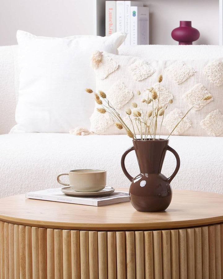 Moderne dekorative Vase Braun minimalistisches Wohnaccessoire Orestiada