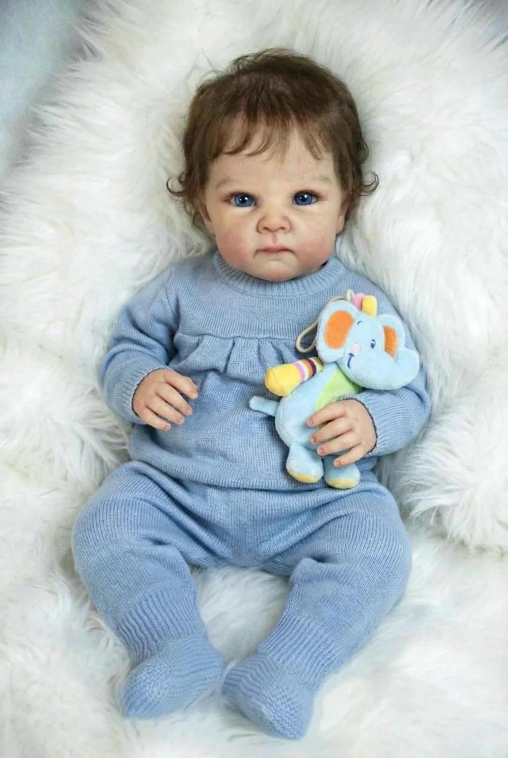 Zero pam Reborn Baby Vollsilikon Lebensecht-48CM Silikon Baby Mädchen, Reborn Puppen Lebensecht, Leb