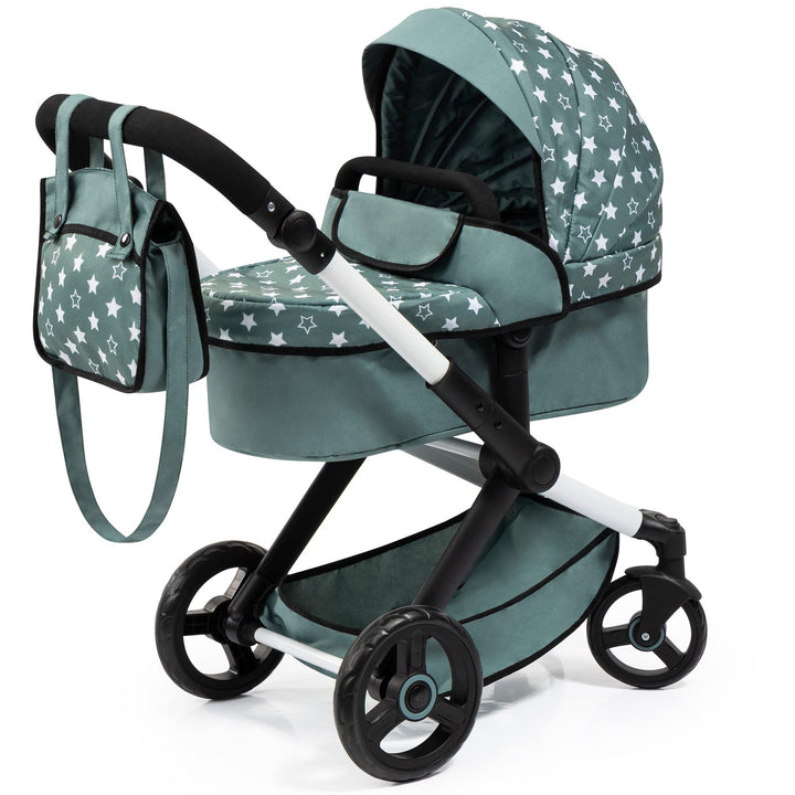 Bayer Design 17058AA Puppenwagen Xeo mit Tasche, höhenverstellbarer Griff, Schwenkschieber, wandelba