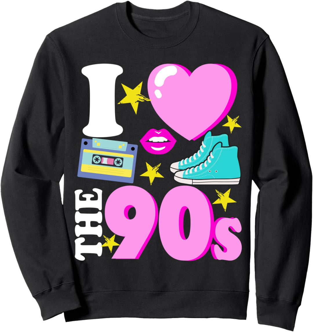 I love the 90s Cooles Retro 90er Jahre Party Disco Shirt Sweatshirt