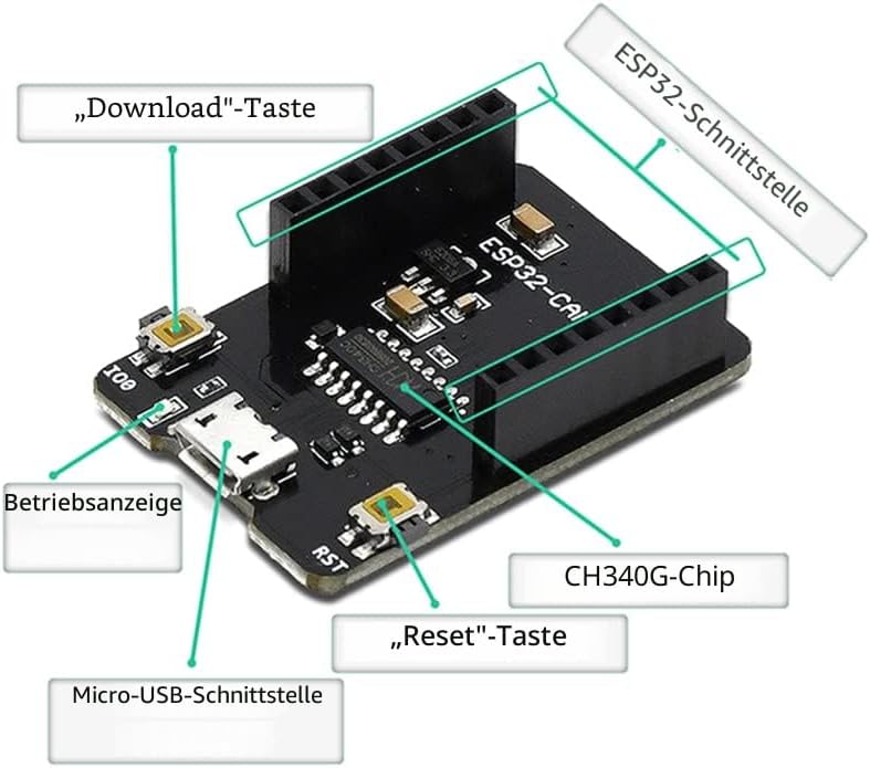 diymore für ESP32 CAM Entwicklungsplatine, WLAN/Bluetooth, für ESP32 DC 5V Dual-Core-Entwicklungspla
