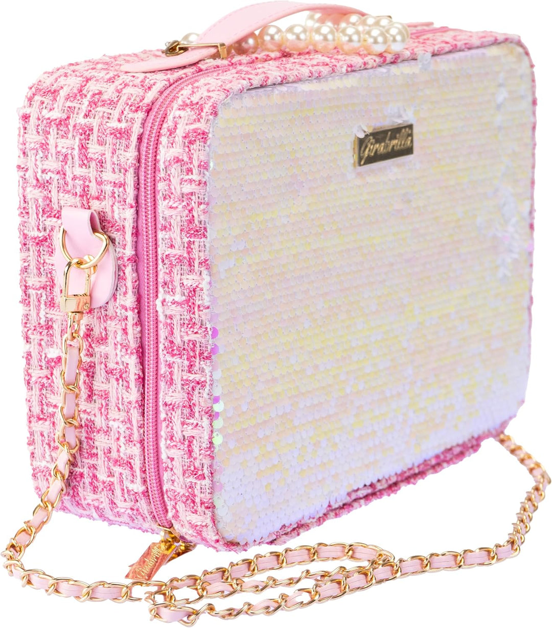 Girabrilla Tweed Case, 1 Maxi Make-up-Koffer, Weiss