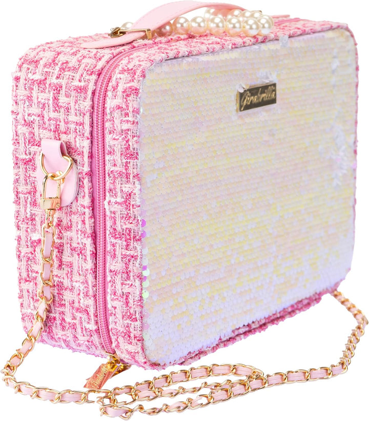 Girabrilla Tweed Case, 1 Maxi Make-up-Koffer, Weiss