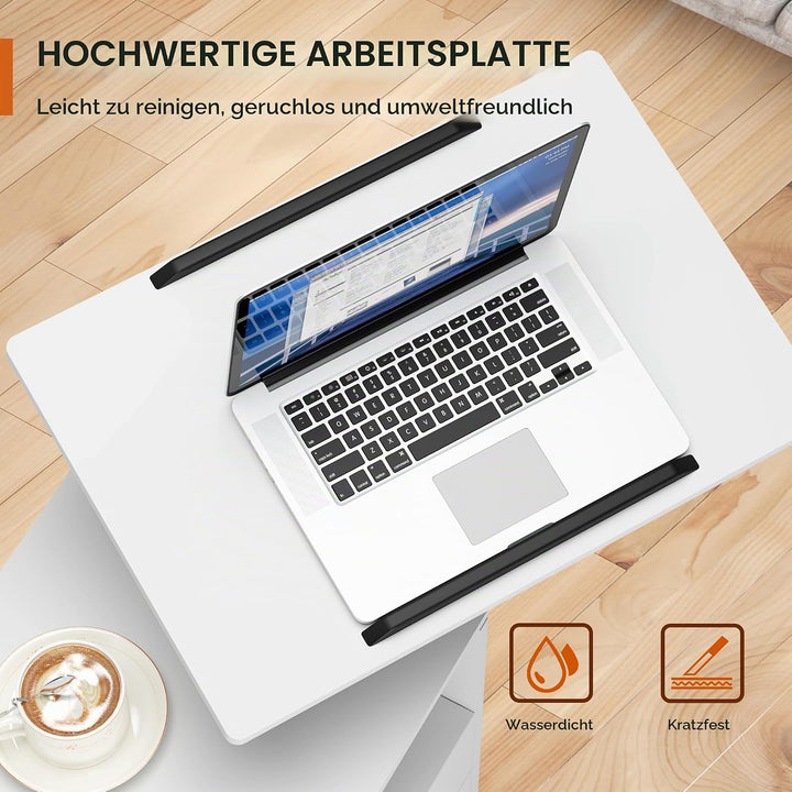 soges Betttisch Laptoptisch Sofatisch aus Holzwerkstoffen hochverstellbar mit drehbar Tischplatte ge