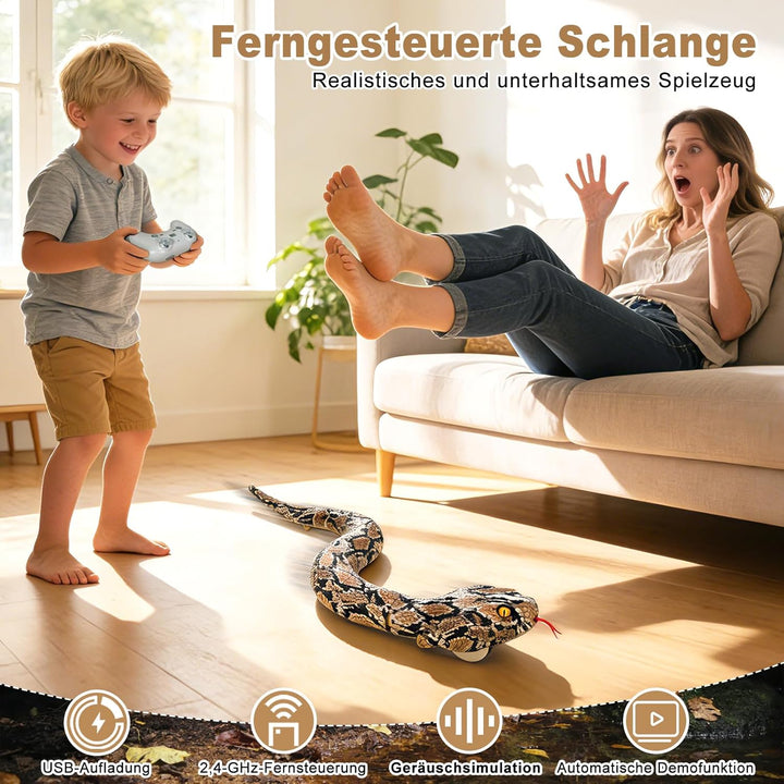 Ferngesteuerte Schlange, 64cm RC Ferngesteuert Pythonschlange, Schlange Spielzeug Elektrisch Land un