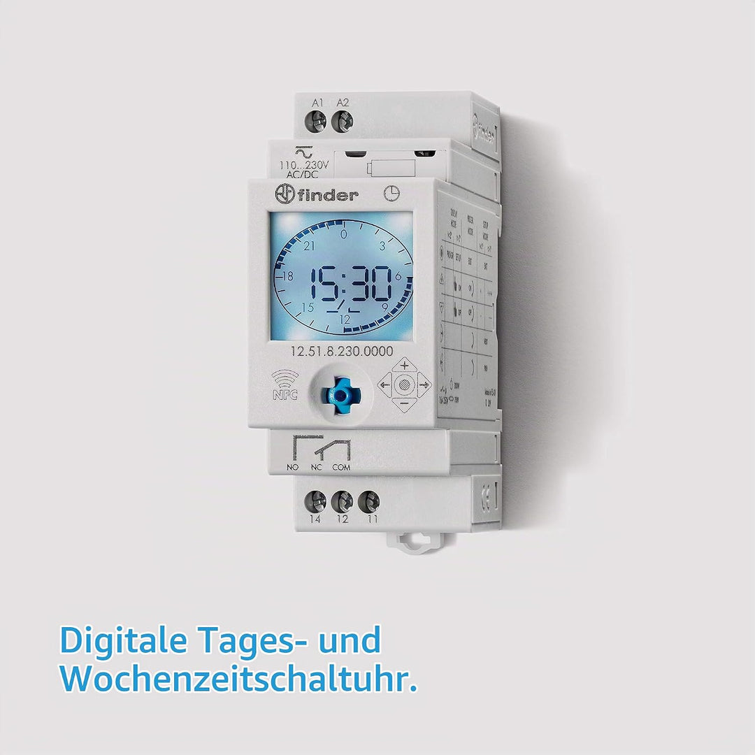 Finder 125182300000PAS Tägliche / wöchentliche Schaltuhr Digital 1 Reverser 16 A 230 AC