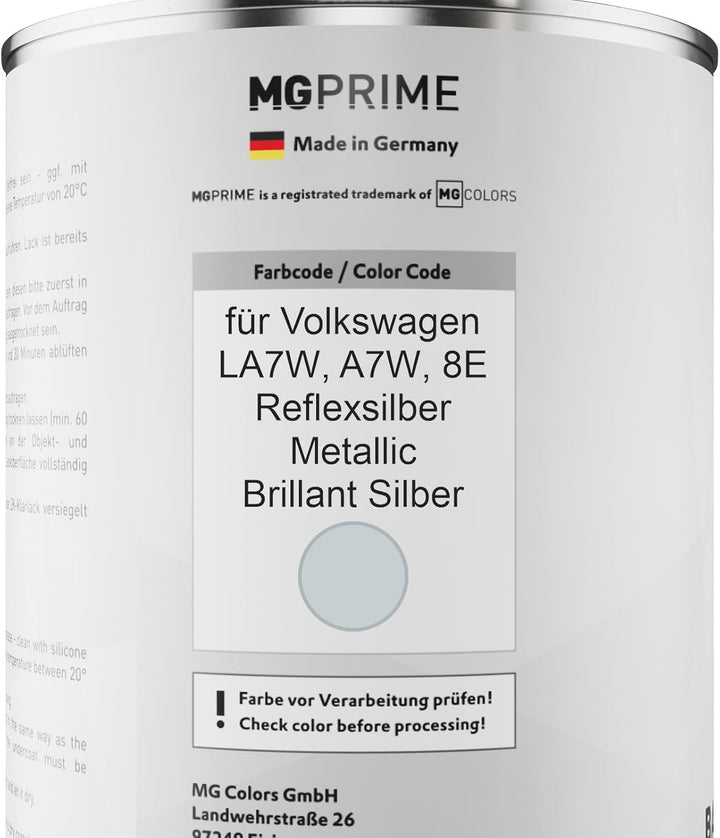 Autolack Dose spritzfertig für Volkswagen VW LA7W / 8E Reflexsilber Metallic/Brillant Silber Basisla