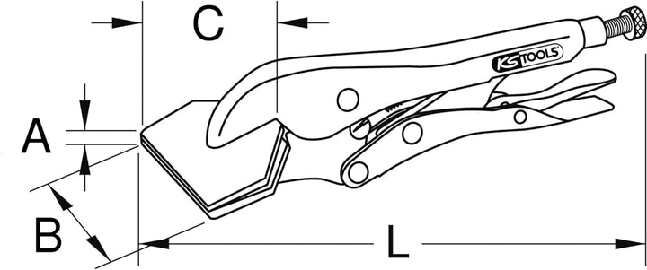 KS Tools 115.1076 Breitmaul-Flachbacken-Gripzange, 205mm