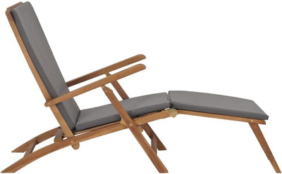 vidaXL Teak Massiv Liegestuhl mit Auflage Klappbar Sonnenliege Gartenliege Deckchair Gartenmöbel Hol