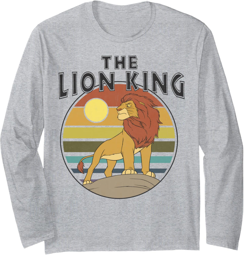 Disney The Lion King Simba Retro Sunset Portrait Langarmshirt