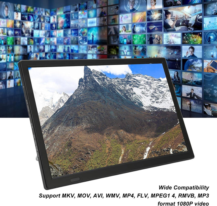 Tragbarer 16 Zoll Digitalfernseher, Auto Breitbild LED Fernseher mit Abnehmbaren Antennen, Unterstüt