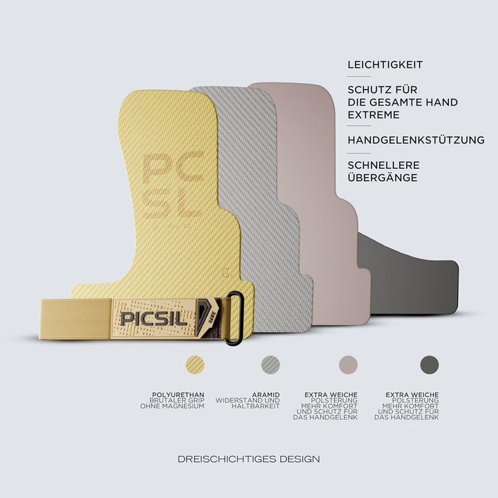 PICSIL Hawk Handschuhe + Armbänder + Tasche, Verwendung ohne Magnesium, Grip auf Allen Arten von Sup