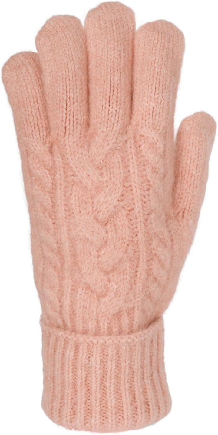 styleBREAKER Damen Strickhandschuhe mit Zopfstrickmuster, warme Winter Fingerhandschuhe, vielseitige