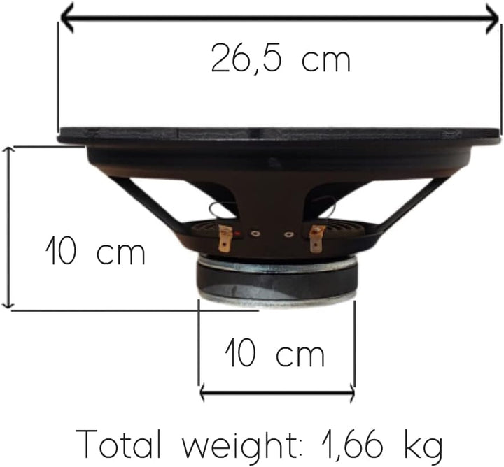 1 CIARE HW250 Tieftöner 25 cm 250 mm 10" Durchmesser 90 Watt RMS und 180 Watt max. Impedanz 8 Ohm fü
