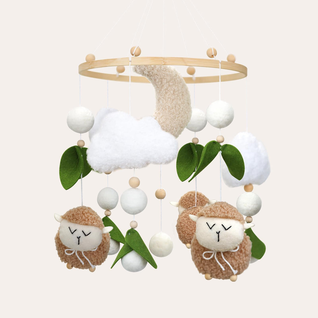 Baby Mobile Baby Windspiele, Babybett Mobile mit Drei Schaf, Mobile Wickeltisch Hängende Bettglocke,