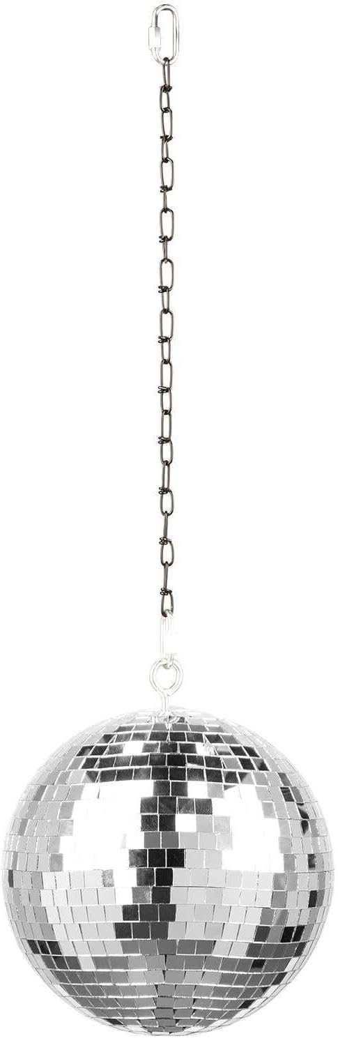 Fuzzix MB20ML - Discokugel mit Motor und LED, 20 cm Diskokugel mit Antrieb, Batterie, Disco Ball, Sp