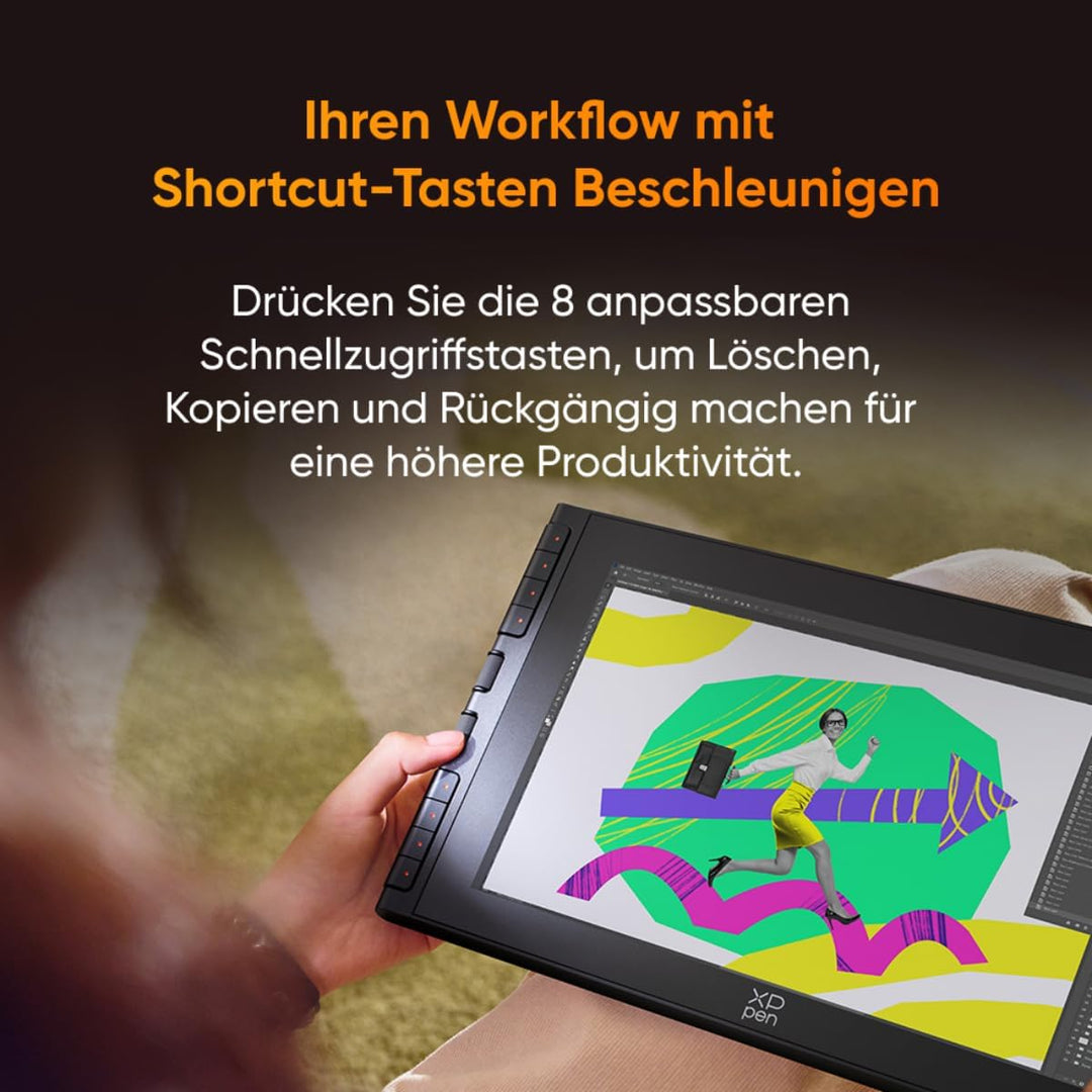 XPPen Artist 12 3rd Grafikdisplay mit 8 Schnelltasten 99% sRGB, 8 bit Farbtiefe, X4 Stift 16384 Druc