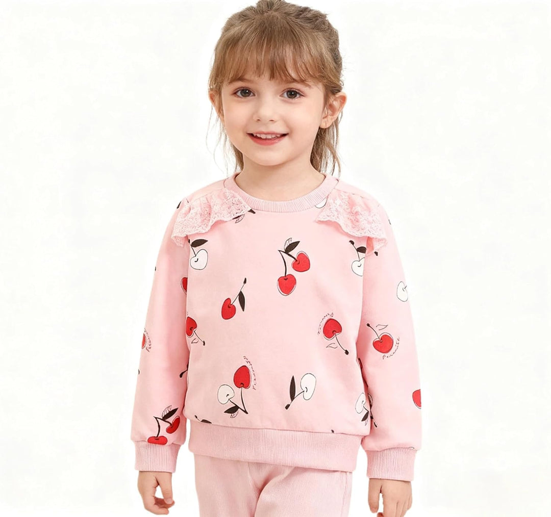 Sweatshirt Mädchen Pullover für Kinder Süss Cartoon Sweater Mädchen Langarmshirts aus Baumwolle Alte