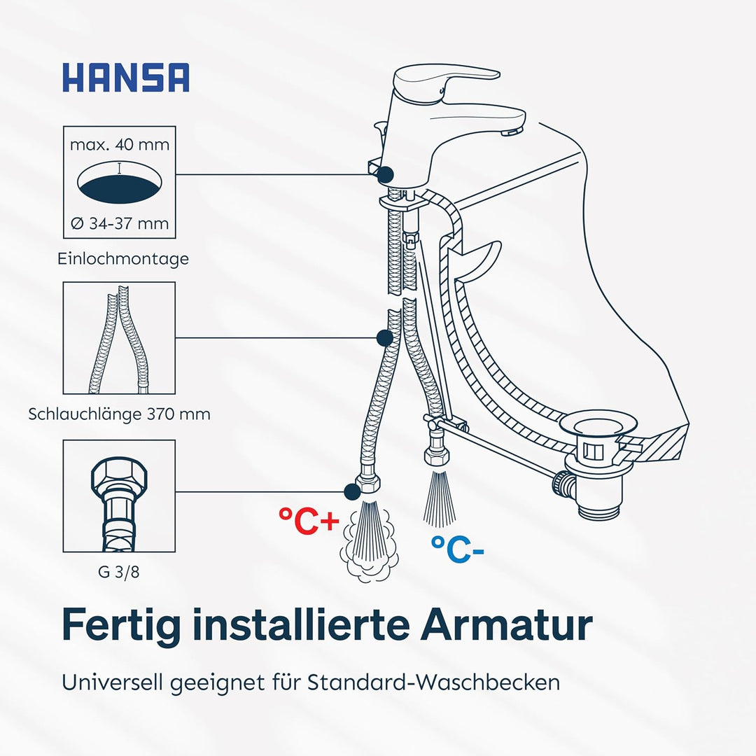 Hansa 1092283 Waschtisch Armatur Hansamix