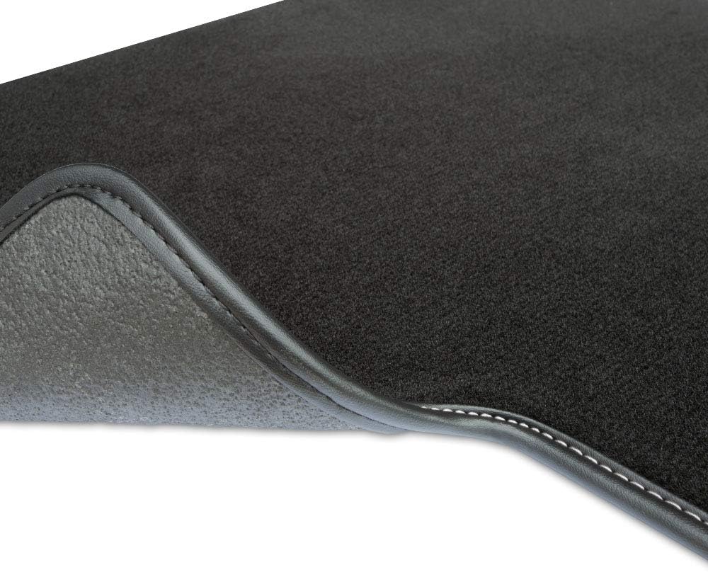 M MOTOS Velours Premium fussmatten Auto kompatibel mit FIAT 500 ab 2007 - Premium, Leder, Weiss fuss