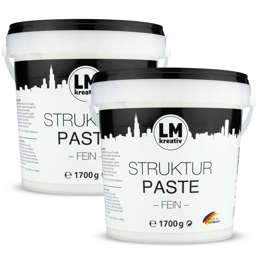 LM Strukturpaste fein 2 x 1,7 kg | Texture Paste | Modellierpaste für Acrylmalerei | Strukturmasse L