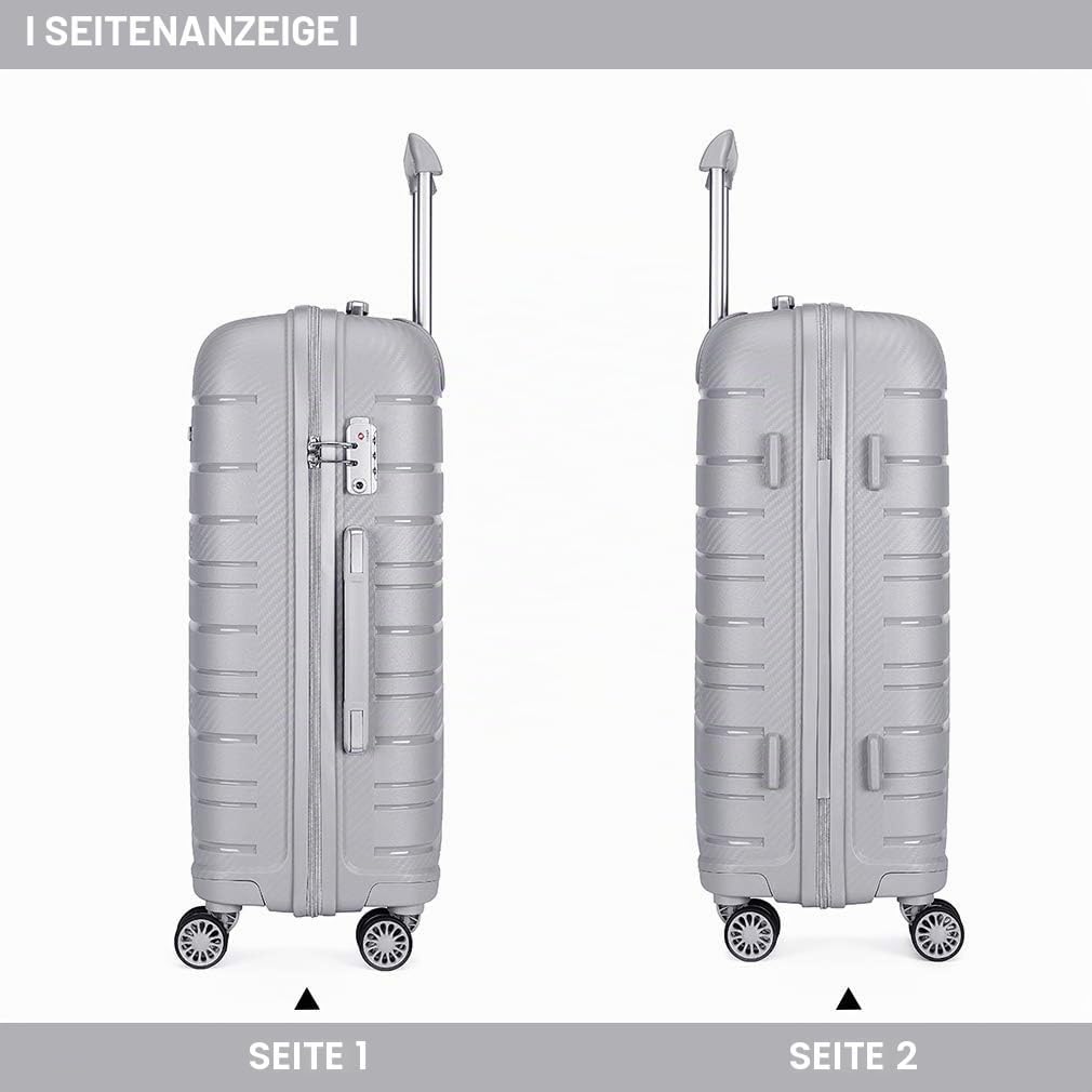 Kono Zwillingsrollen Reisekoffer TSA-Schloss 65cm Trolley Koffer Polypropylen Hartschale Rollkoffer 