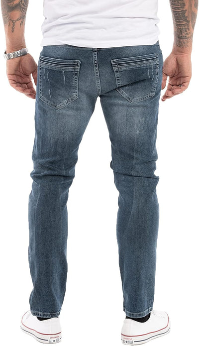Indumentum Jeans Herren Slim Fit Hose Stretch 40W / 34L Blau - Is-307, 40W / 34L Blau - Is-307