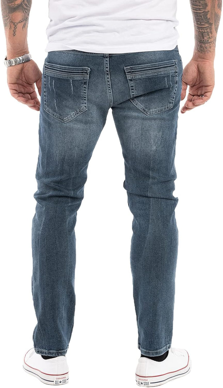 Indumentum Jeans Herren Slim Fit Hose Stretch 32W / 30L Blau - Is-307, 32W / 30L Blau - Is-307