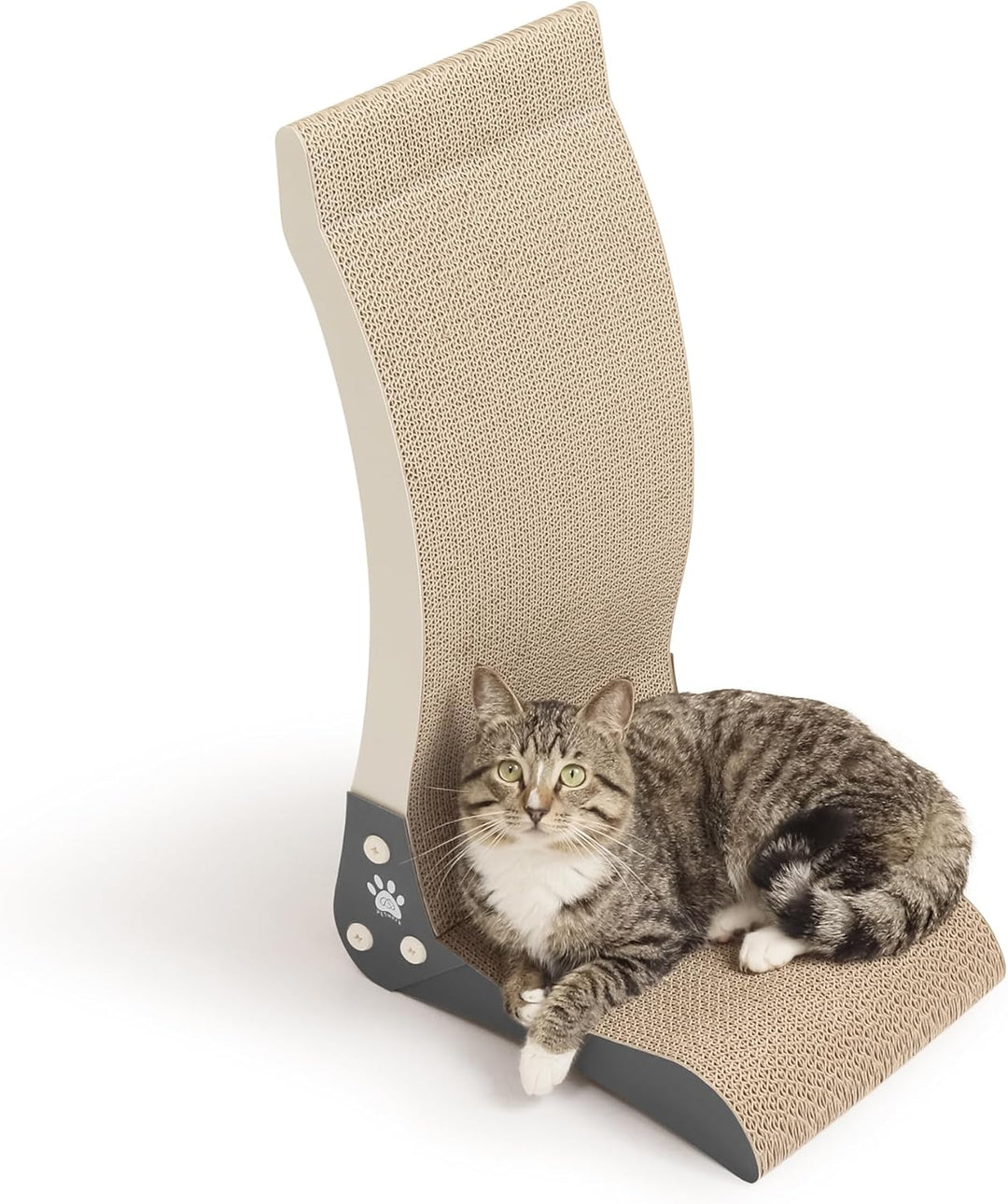 Luna Kratzbrett | Katze | 60cm hoch| L förmig | stabile Kratzpappe für Wand und Ecke | widerstandsfä
