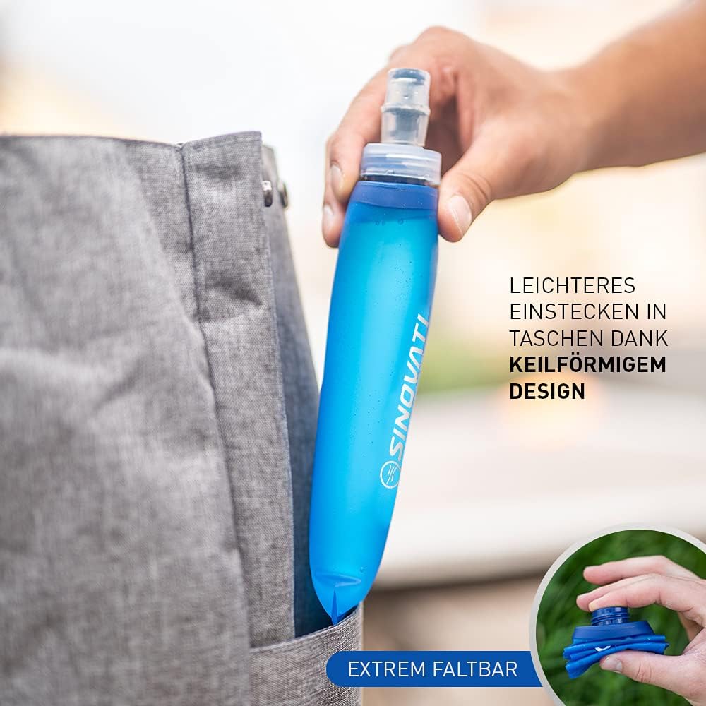 SINOVATI® TPU Faltbare Trinkflaschen, Soft Flask, Wasserflasche BPA-Frei Sportflasche für Trinkrucks