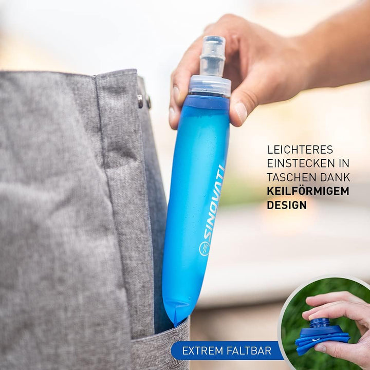 SINOVATI® TPU Faltbare Trinkflaschen, Soft Flask, Wasserflasche BPA-Frei Sportflasche für Trinkrucks
