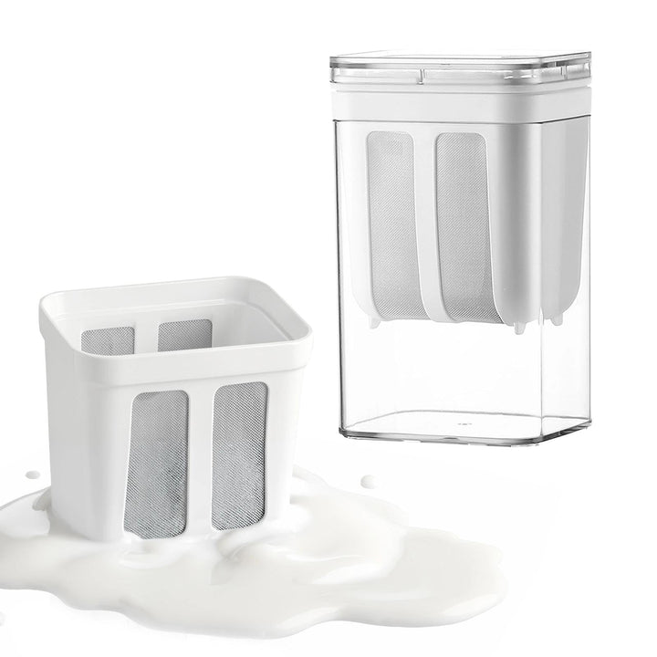 Joghurt Sieb mit Deckel, 1100 ml Feine Filtersiebe für Joghurt, Joghurt Presse mit 80-Mesh Edelstahl