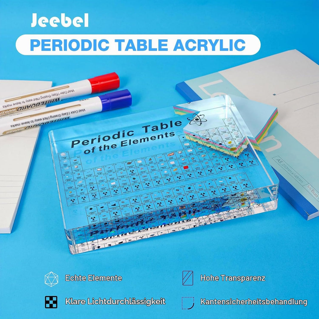 Jeebel Periodensystem der Elemente Acryl, Periodic Table mit 83 Echten Elementen Periodensystem zum