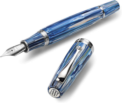 Montegrappa Mia,The modern classic' Füllfederhalter in der Farbe Adriatic Sea, aus Edelharz hergeste