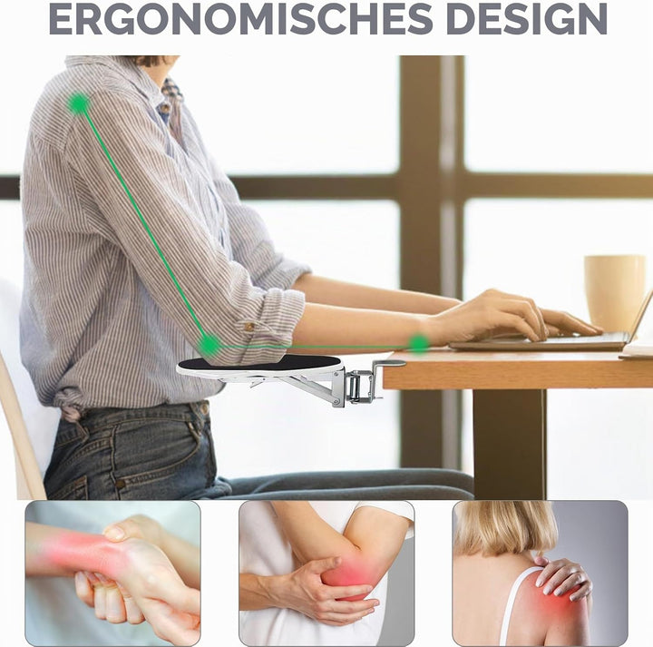 Ergonomische Armlehnenstütze Handgelenkauflage, 180° Drehbare Handgelenkstütze Armlehne, Verstellbar
