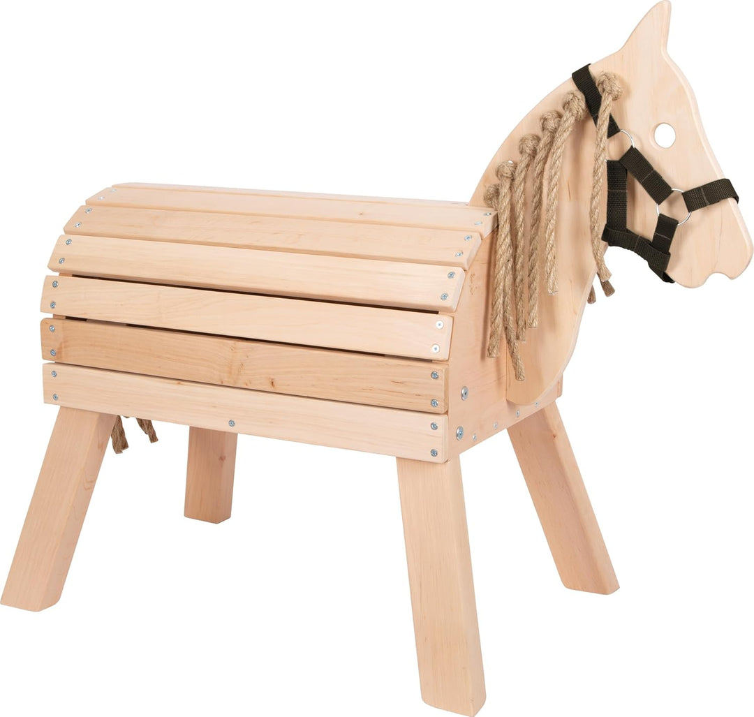 small foot Holzpferd kompakt, Reitpferd mit Halfter für Kinder, für Drinnen und Draussen geeignet, a