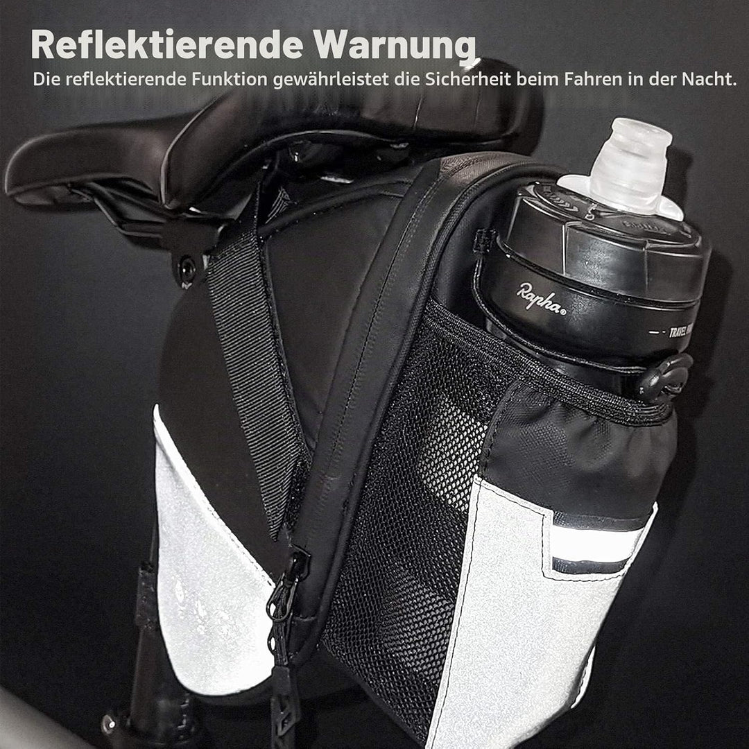 UBORSE Fahrrad Satteltasche Wasserdicht Fahrradsatteltasche mit Flaschenhalter Reflektierend Fahrrad